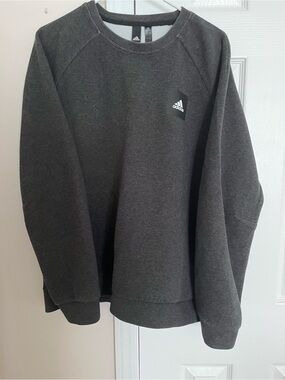 Adidas Men's Heathered BlackCrewneck Sweatshirt Size Large